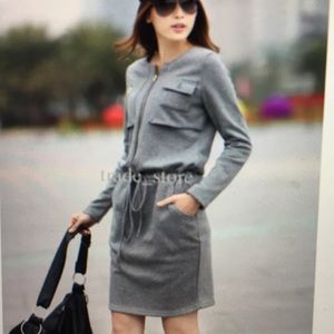 Fall Long Sleeve Pocket Dress